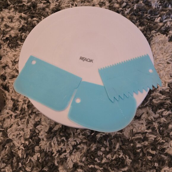 🎂 REAQK Cake Decorating Turntable & Scraper Set - Picture 1 of 2